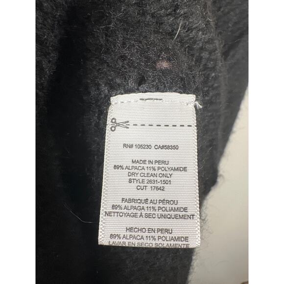 Current/Elliott Long Slash Pocket Alpaca Open Cardigan Women Size Medium Black - Picture 10 of 10